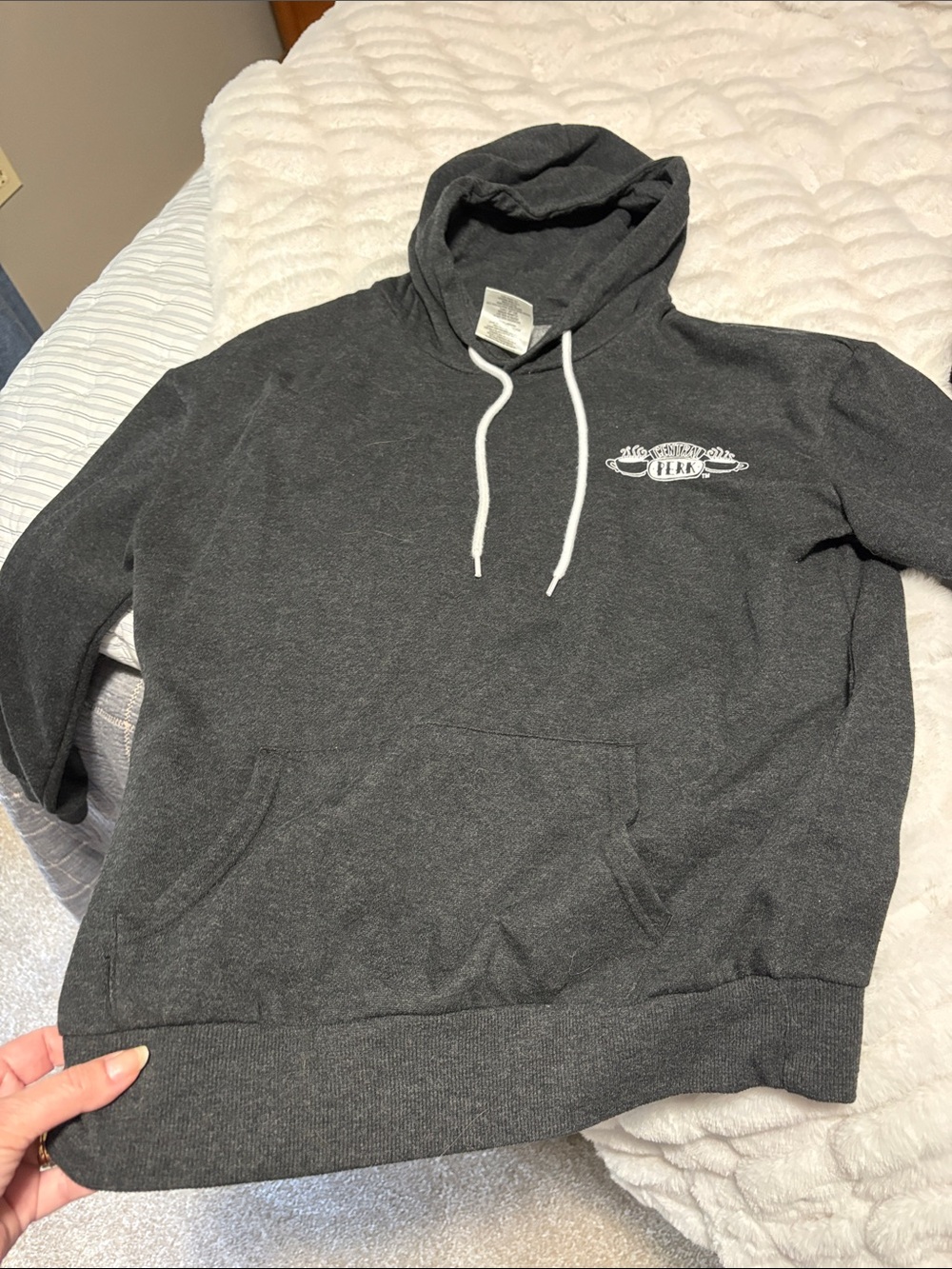 FRIENDS Charcoal Gray Pullover Hoodie size small